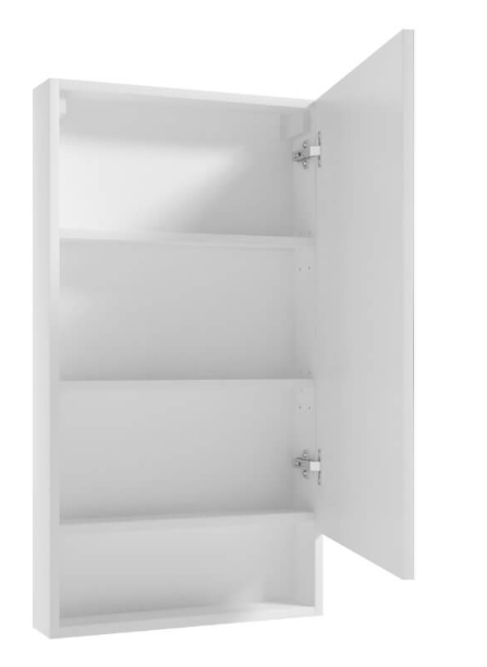 Lupo hvidt hængende badeværelsesskab med spejl 50x90 cm