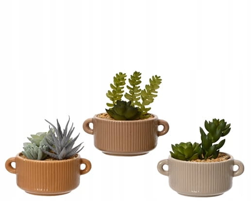 Kaktus i dekorativ potte kunstig plante 13x13 cm