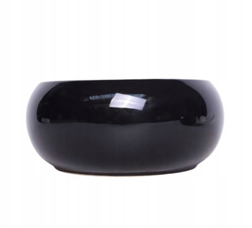 Keramisk urtepotte, sort, oval, dekorativ skål, 19x8 cm