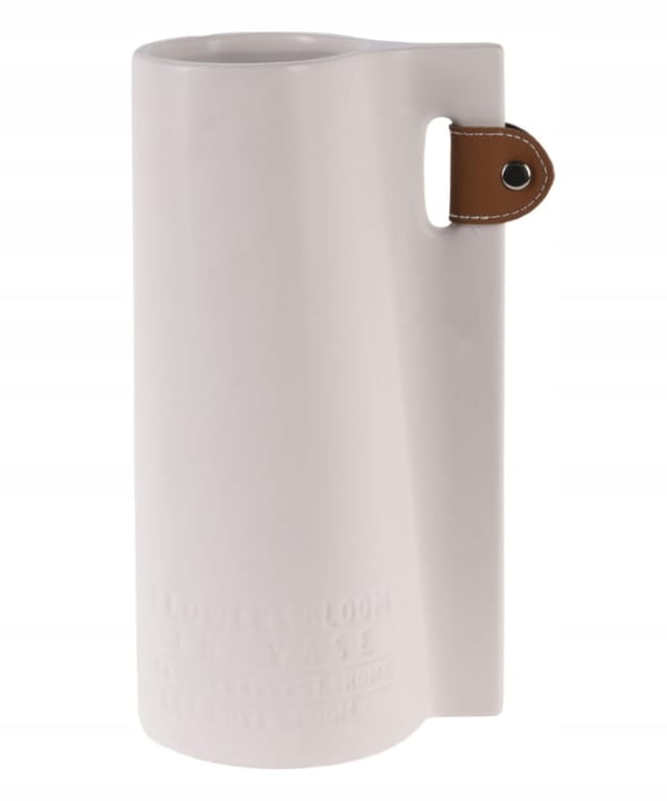 Dekorativ blomstervase 24x13x10 cm lavet af beige dolomit