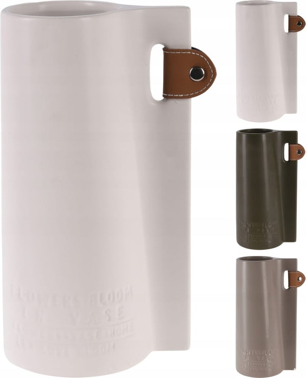Dekorativ blomstervase 24x13x10 cm lavet af beige dolomit
