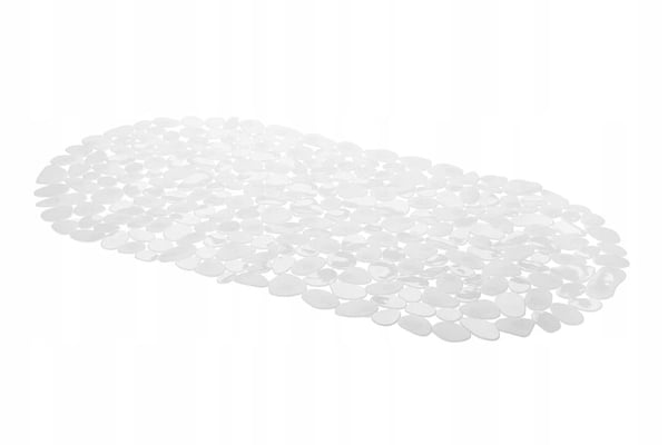 Halkfri badrumsmatta för badkar med sugkoppar 67x35 cm vit