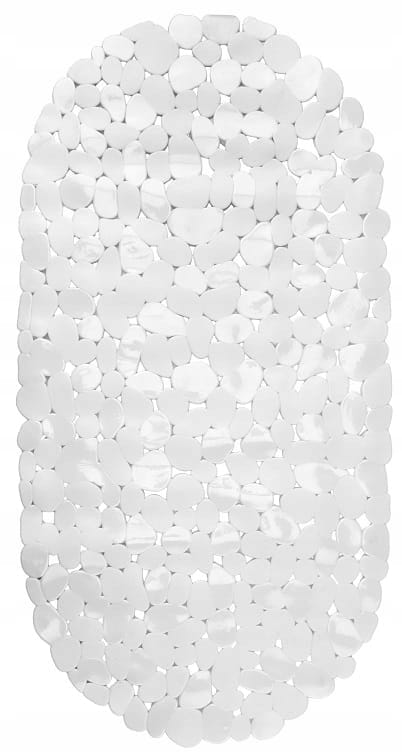 Halkfri badrumsmatta för badkar med sugkoppar 67x35 cm vit