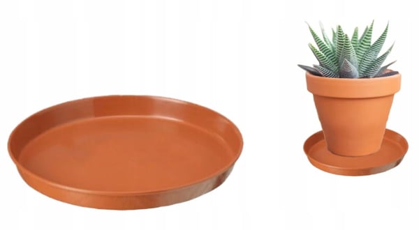 Terracotta plastik pottefod 35 cm rund