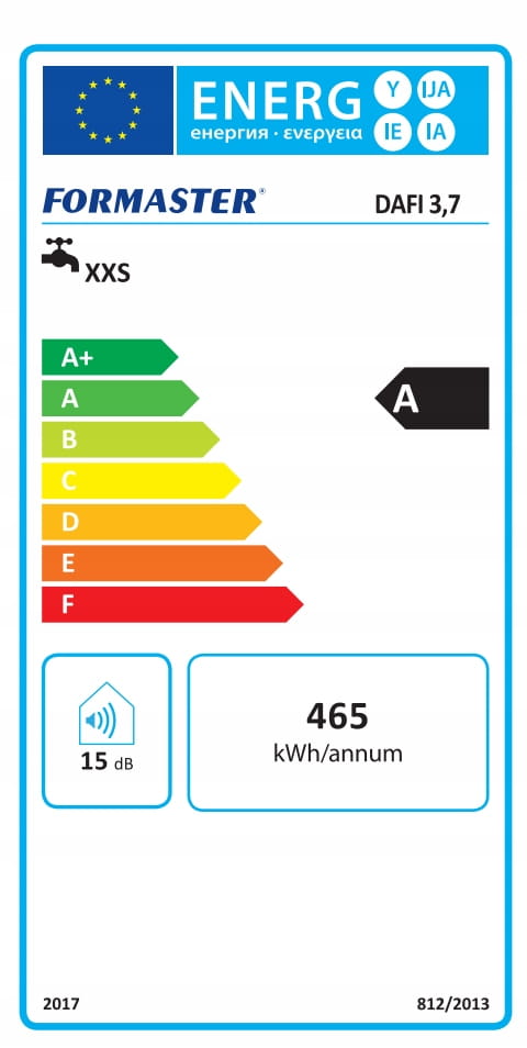 Gennemstrømningsvandvarmer med DAFI-tilslutning 9 kW, undervask, elektrisk