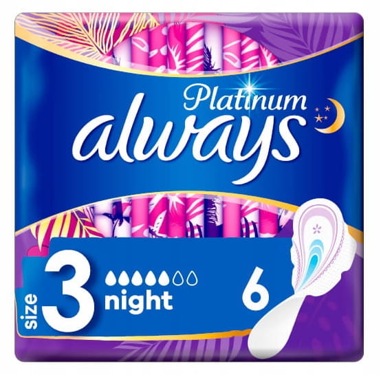 Always Platinum bindor med vingar 6-pack ultra night