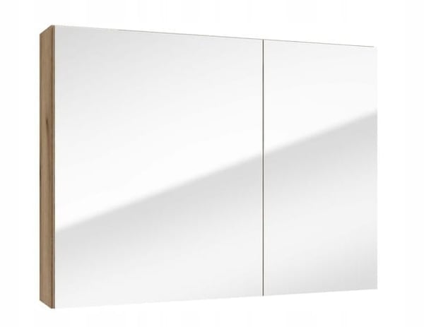 Kylpyhuonekaappi 80 cm peilillä, Evoke-tammea ja Rietti-lasihyllyillä