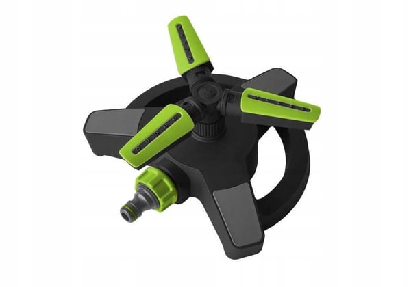 Roterande trearmad sprinkler på en bas med 8 funktioner, ABS TPR