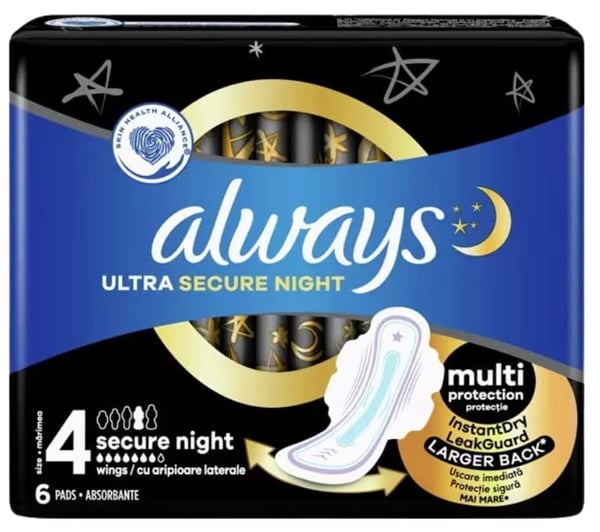 Kuukautissidot siivillä 6 kpl ALWAYS ULTRA NIGHT