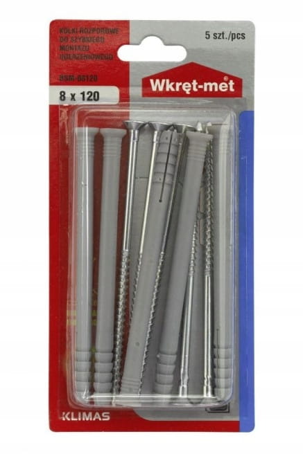 Yleismalliset laajennustulpat 8x120mm 5 kpl