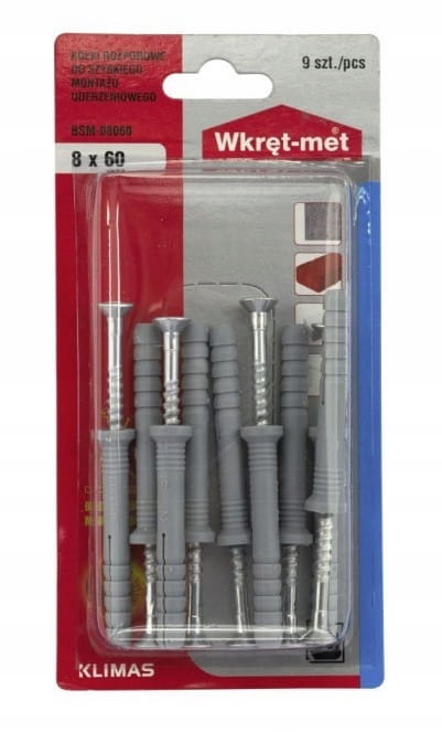 Universelle ekspansionspropper 8x60mm 9 stk. Universelle ekspansionspropper 8x60mm 9 stk.