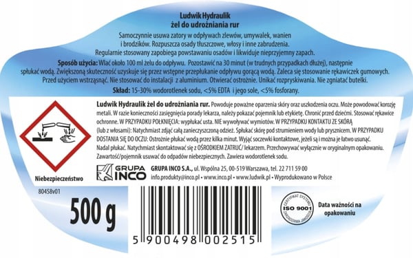 Ludwik Afløbsrensningsgel 500g