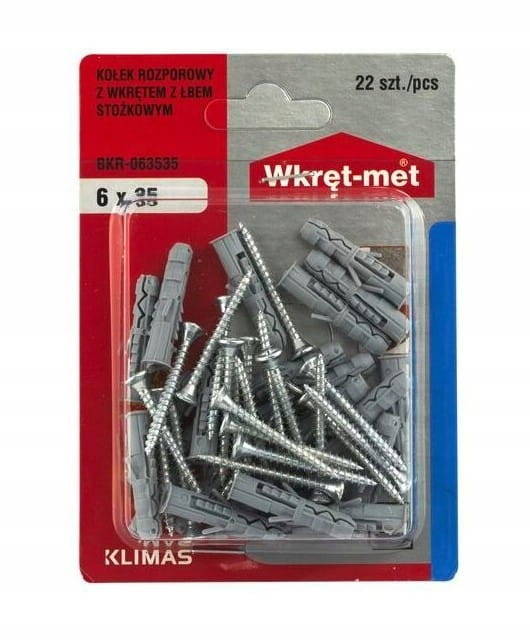 Universella expansionspluggar med skruvar 6x35mm 22 st