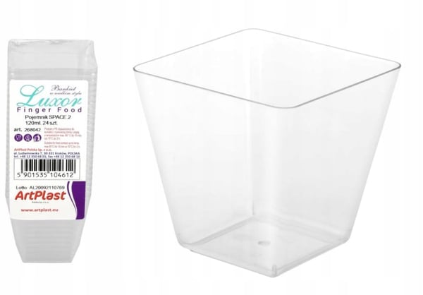 Firkantede dessertbeholdere 120 ml plastik 24 stk
