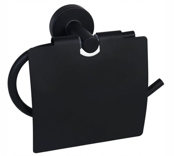Toiletpapirholder med klap, sort
