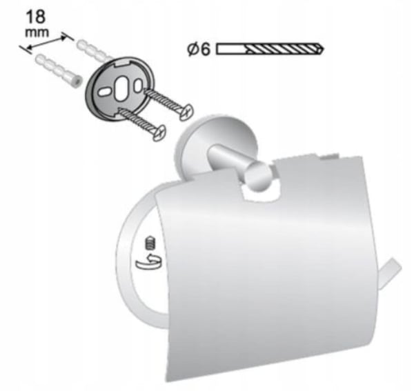 Toiletpapirholder med klap, sort