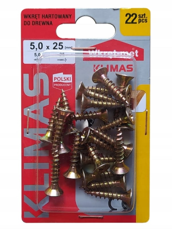 Karkaistut puuruuvit 5x25mm 22 kpl PZ2 kulta