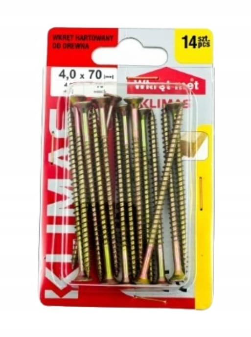 Karkaistut puuruuvit 4x70mm 14 kpl PZ2 kulta