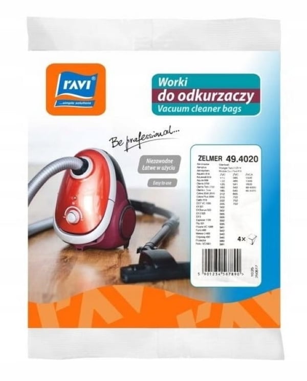 Kuitukankaiset pölynimuripussit 4 kpl Zelmer 49.4020 Kuitukankaiset pölynimuripussit 4 kpl Zelmer 49.4020