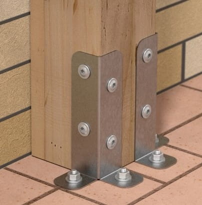 Sokkel til forbindelsesmaster, galvaniseret, 75x75x200x3 mm