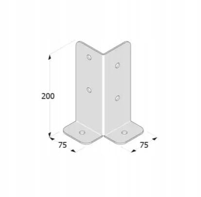 Sokkel til forbindelsesmaster, galvaniseret, 75x75x200x3 mm