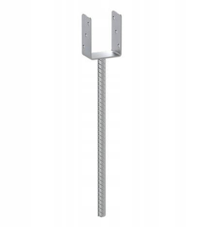 Stolpsockel, galvaniserat ankare, 121x628x124mm