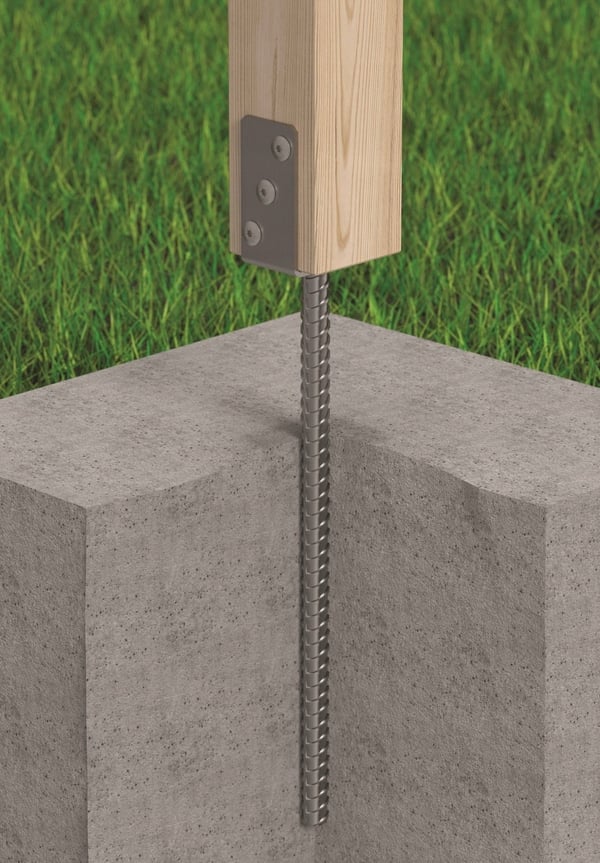 Stolpebase, galvaniseret anker, 91x624x124mm