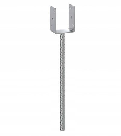 Stolpebase, galvaniseret anker, 161x624x12mm