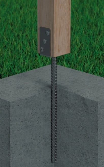 Stolpebase, galvaniseret anker, 161x624x12mm