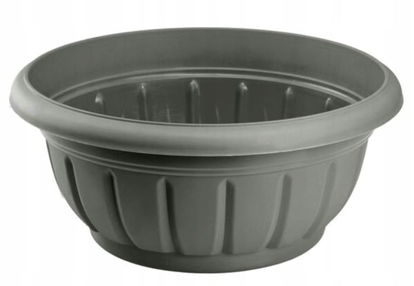 Verona rund plastik urtepotte, grafit skål, 26 cm
