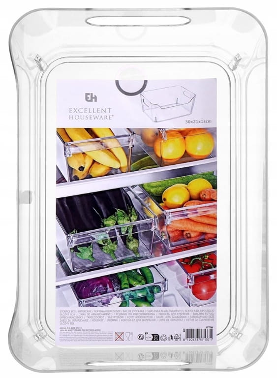 Organizer til køleskab til opbevaring af mad 30x21,5x13 cm