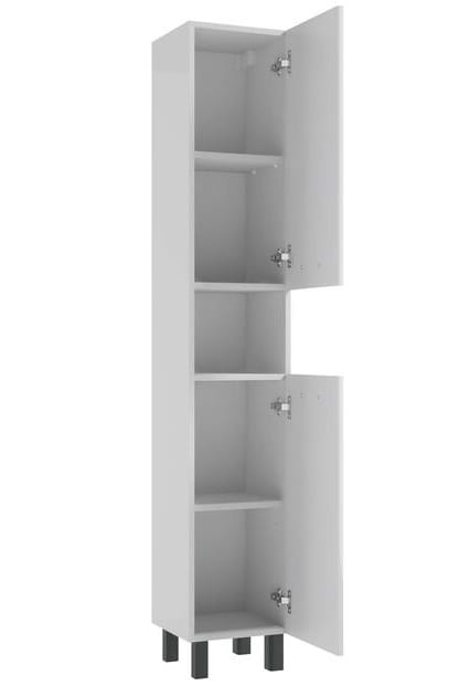 Fristående badrumsstolpe, vit högglans, 174x30 cm MEA