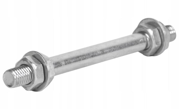 Akselsæt til trillebørhjul 120 mm metal M12 skrue Akselsæt til trillebørhjul 120 mm metal M12 skrue