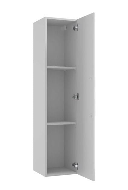 Væghængt badeværelsessøjle, hvid højglans, 125x33 cm, soft-close Pinia