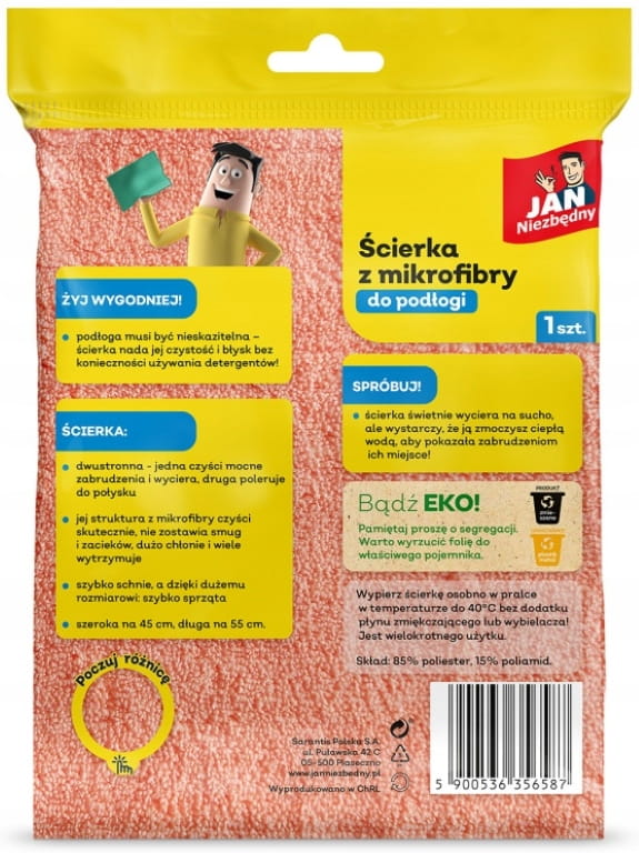Jan Niezbędny mikrofiberklud til gulv 1 stk super absorberende