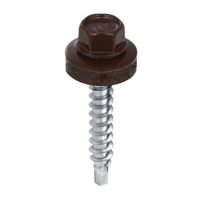 Bondskruv för fasadmontering, självborrande, 4,8x35 mm, 100 stycken, brun