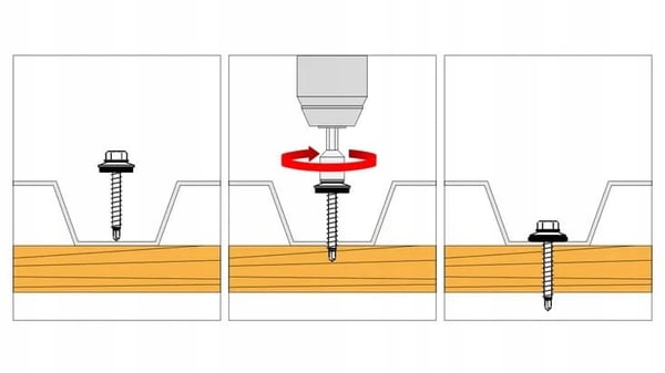 Farmerskrue til facademontering, selvborende, 4,8x35 mm, 100 stk., grå