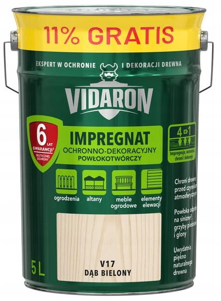 Vidaron impregnering filmbildande 5L blekt ek skyddande dekorativ