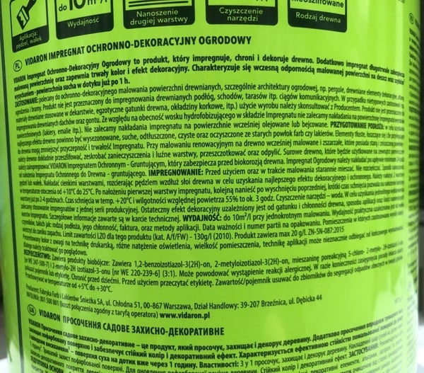 Vidaron beskyttende og dekorativ imprægnering 5L havepalisander