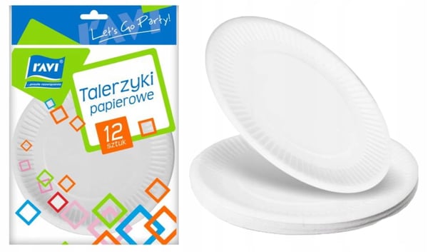 Runde paptallerkener 18 cm 12 stk. hvid grill