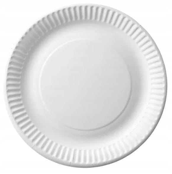 Runde paptallerkener 18 cm 12 stk. hvid grill