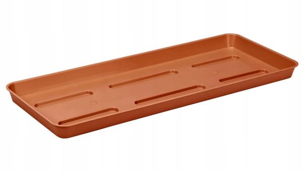 Rektangulär balkongblomkrukeställ 40x14,5 cm terracotta