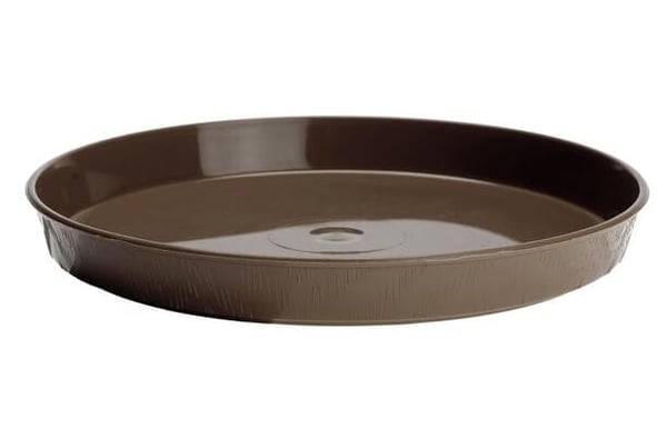 Puumainen kukkaruukkualuslautanen 35 cm, ruskea, pyöreä