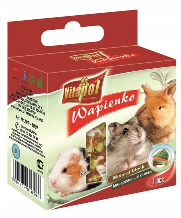 Kalkstensgrøntsagskube til gnavere 40 g