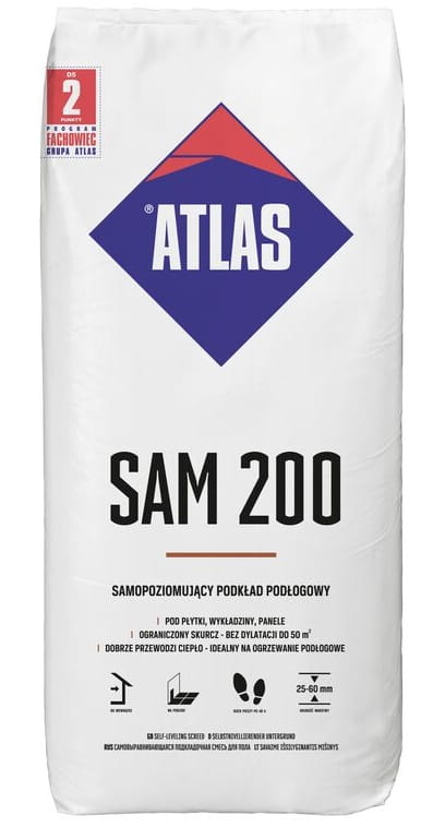 Atlas gulvunderlag selvnivellerende 25 kg Atlas Sam 200