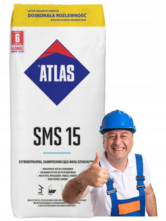 Atlas SMS15 Selvnivellerende spartelmasse 25 kg