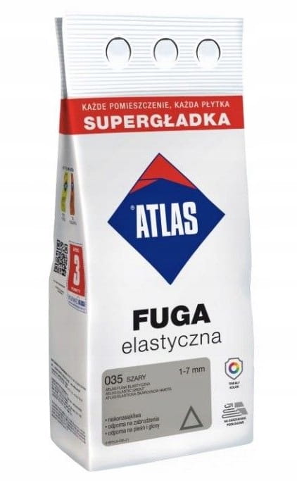 Atlas fleksibel grå fugemasse 3 kg