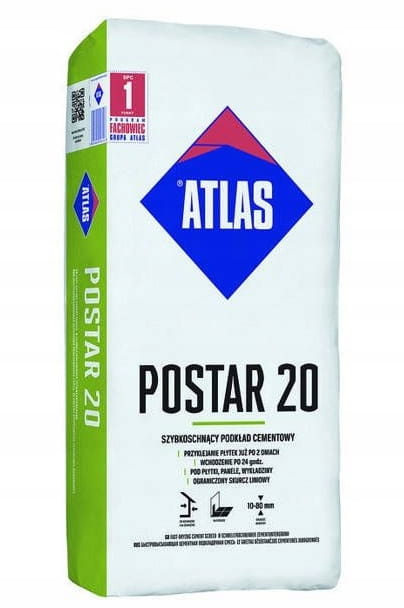 Atlas Postar 20 hurtigtørrende cementunderlag 25 kg