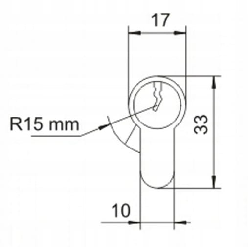 Låseindsats med knop 35/30 mm Messing + 3 nøgler