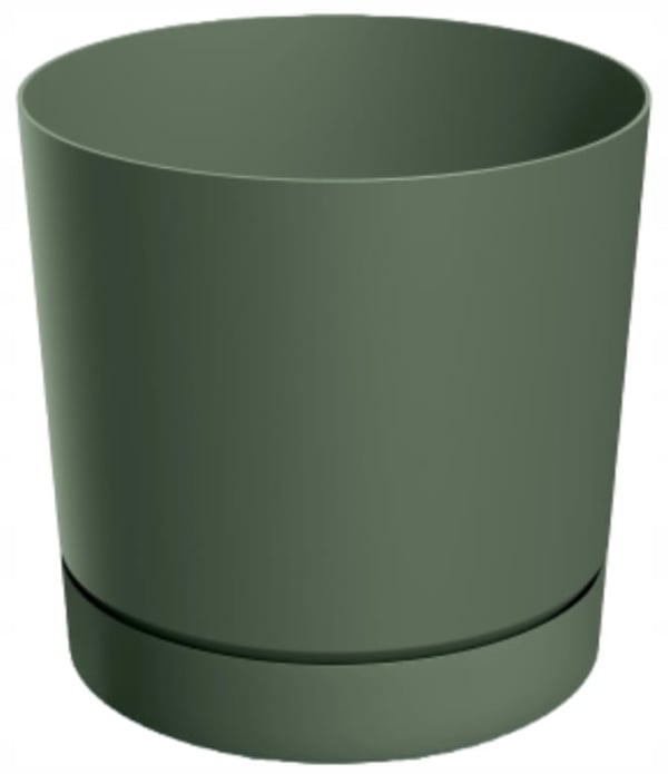 Blomkruka med underskål grön tall 11 cm Tubo
